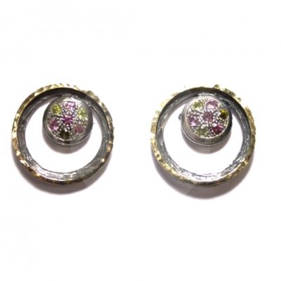 Pendientes aros rodonitas