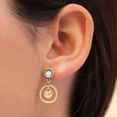 Pendientes plata y bronce