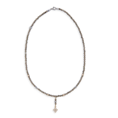 Collar Mujer Zoriel de plata 925 y piedras naturales marrones