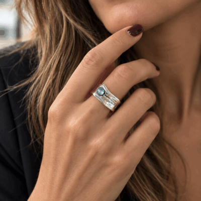 Anillo "ROUTE" plata mujer