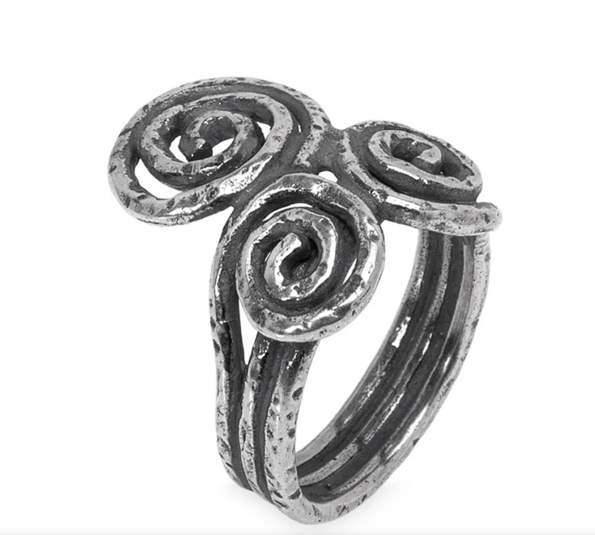 Anillo espiral de plata para mujer
