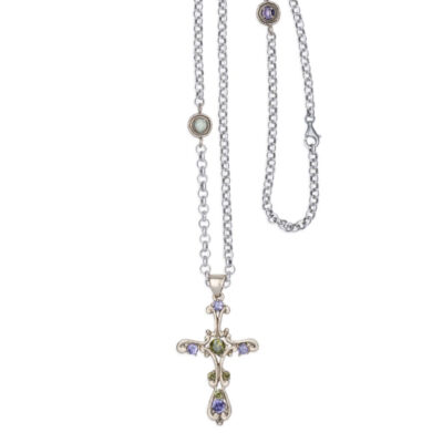 Collar cruz con cadena de plata