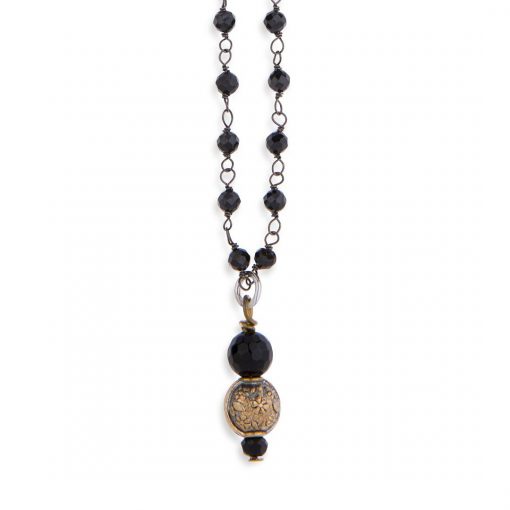 Collar cadena rosario onix